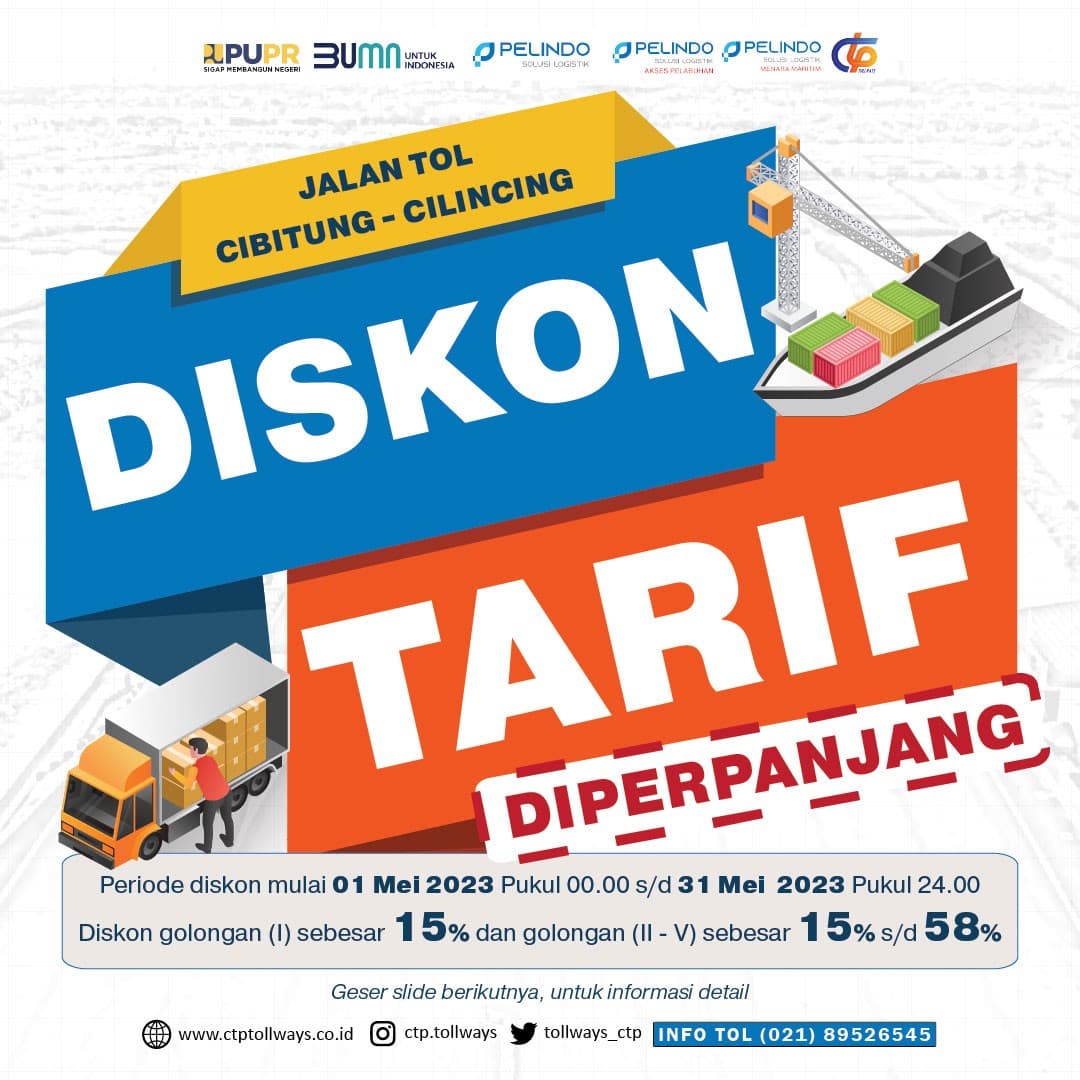 Diskon Tarif Jalan Tol Cibitung-Cilincing Diperpanjang Hingga 31 Mei 2023