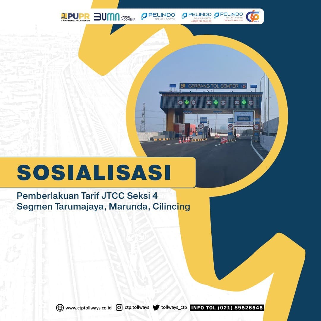 Pemberlakuan Tarif JTCC Seksi 4 Tarumajaya-Cilincing
