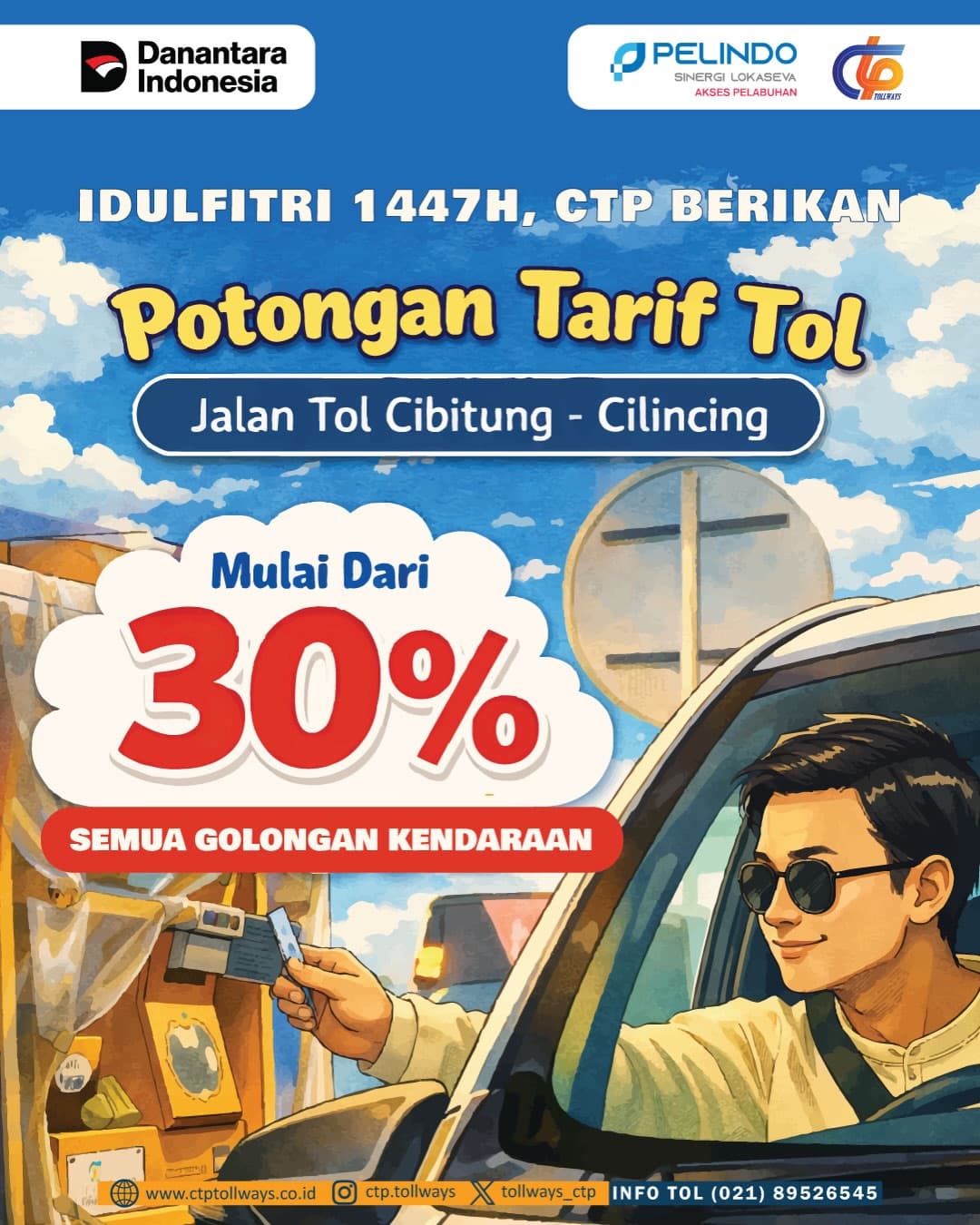 PT CTP Tollways Terapkan Potongan Tarif Tol hingga 44% Periode Idul Fitri 1447 H