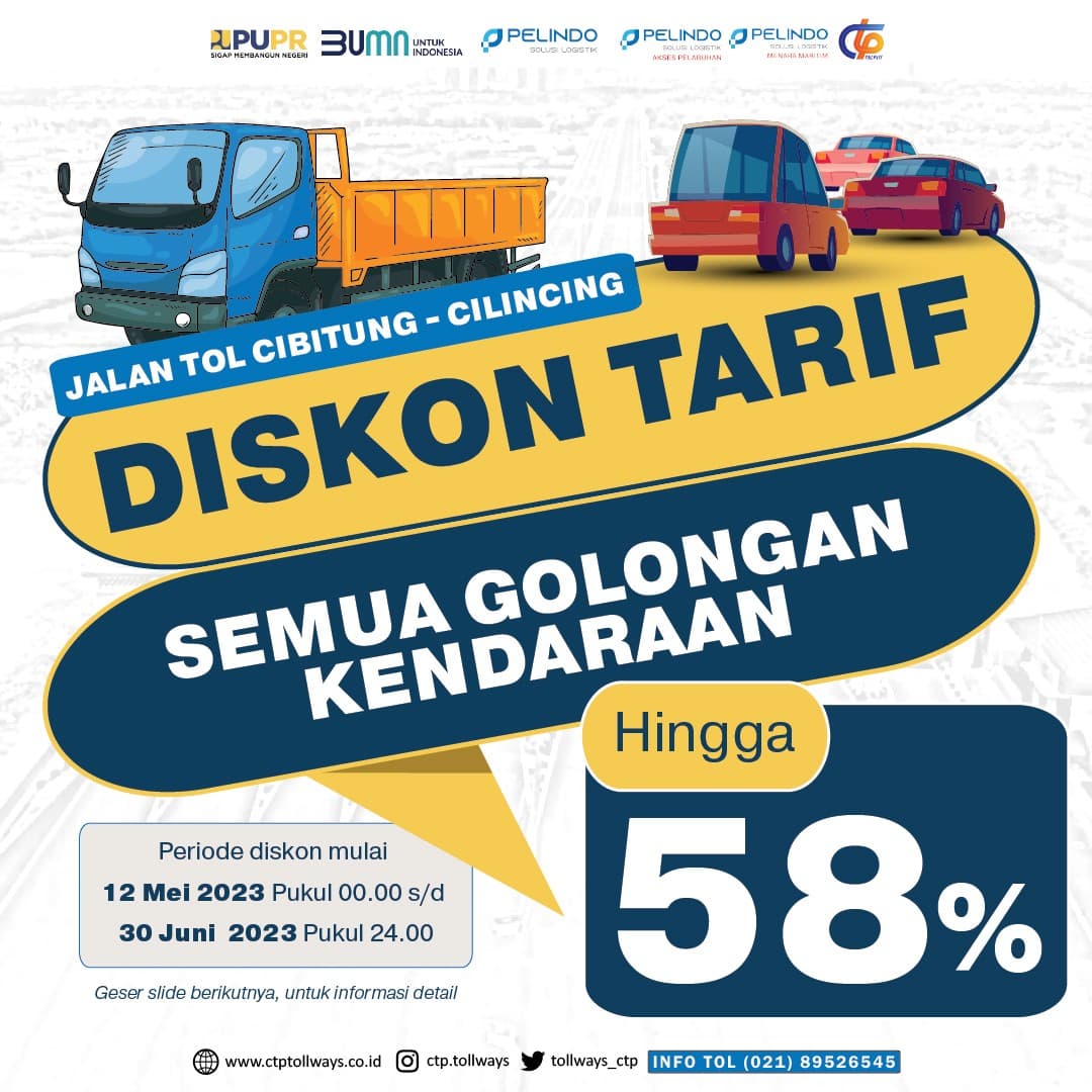 Tambahan Diskon Tarif JTCC Hingga 58%