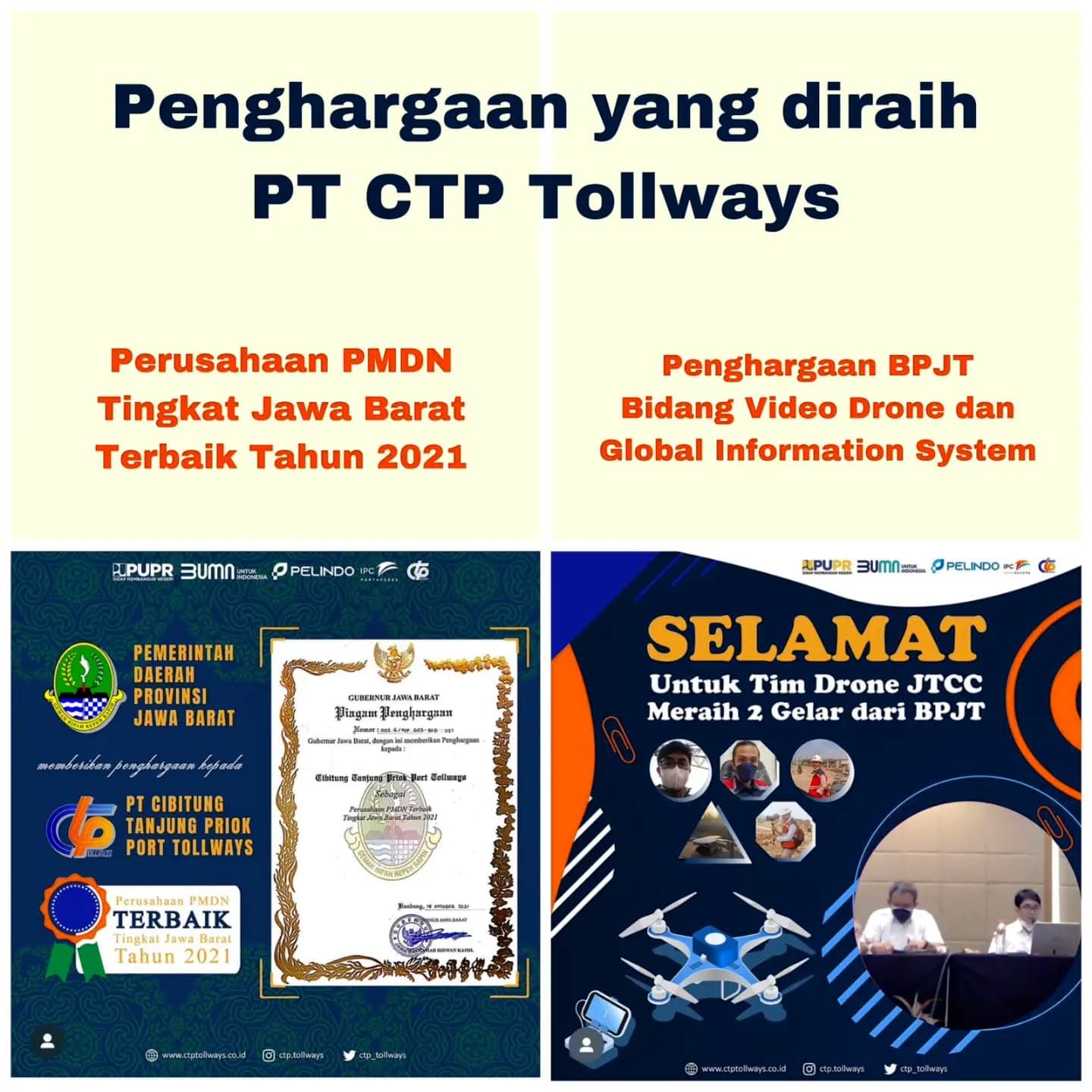 PT CTP Tollways Mendapatkan Penghargaan Selama 2021-2022